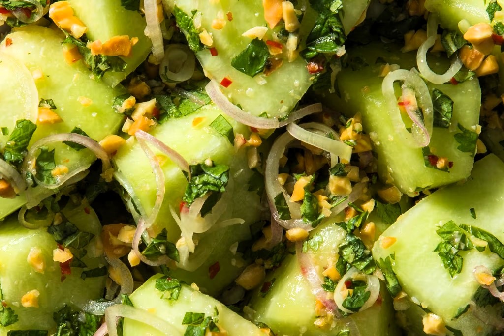 Honeydew Melon with Peanut Lime Dressing