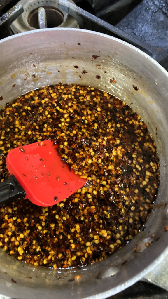 Hot Honey Glaze in mixing bowl.