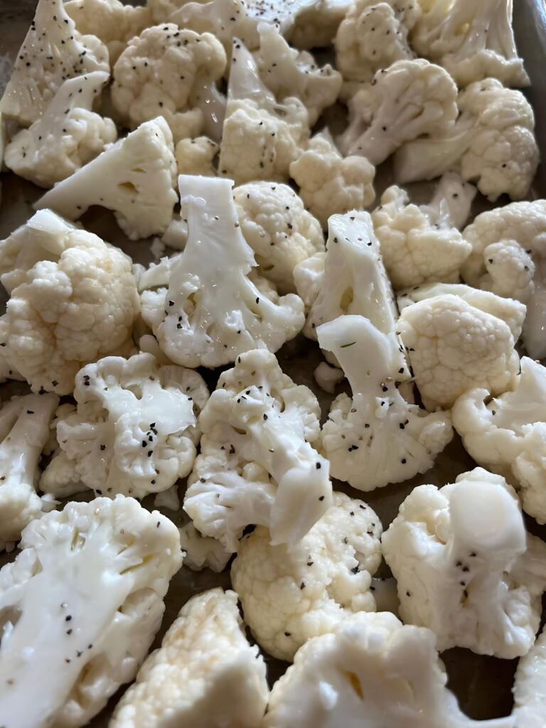 Cauliflower prior to roasting.