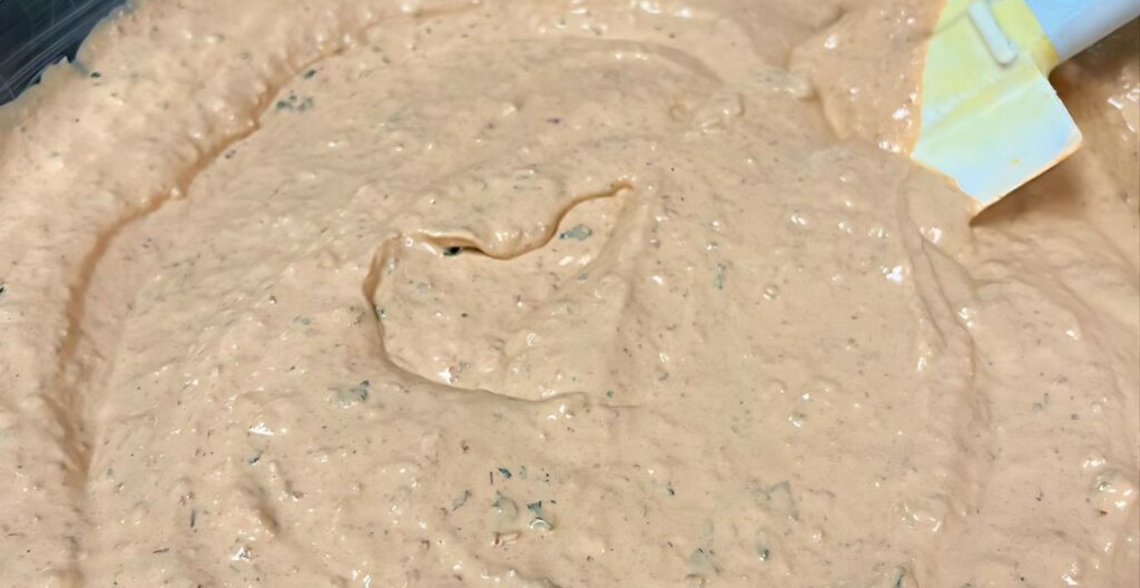 Chipotle Ranch Sauce in mixing bowl.