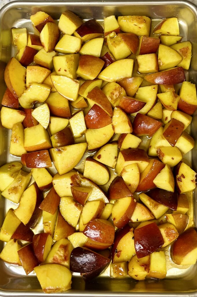 Peaches prior to roasting.