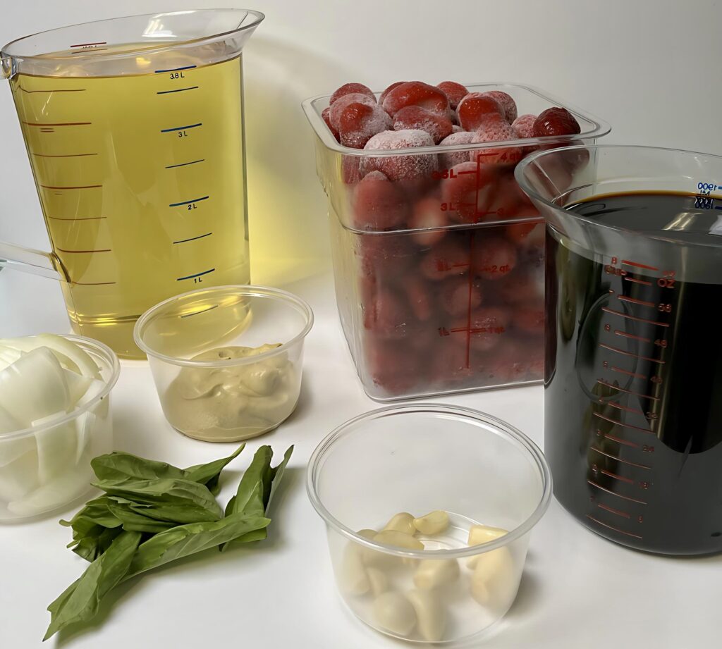 Strawberry Balsamic Vinaigrette ingredients.