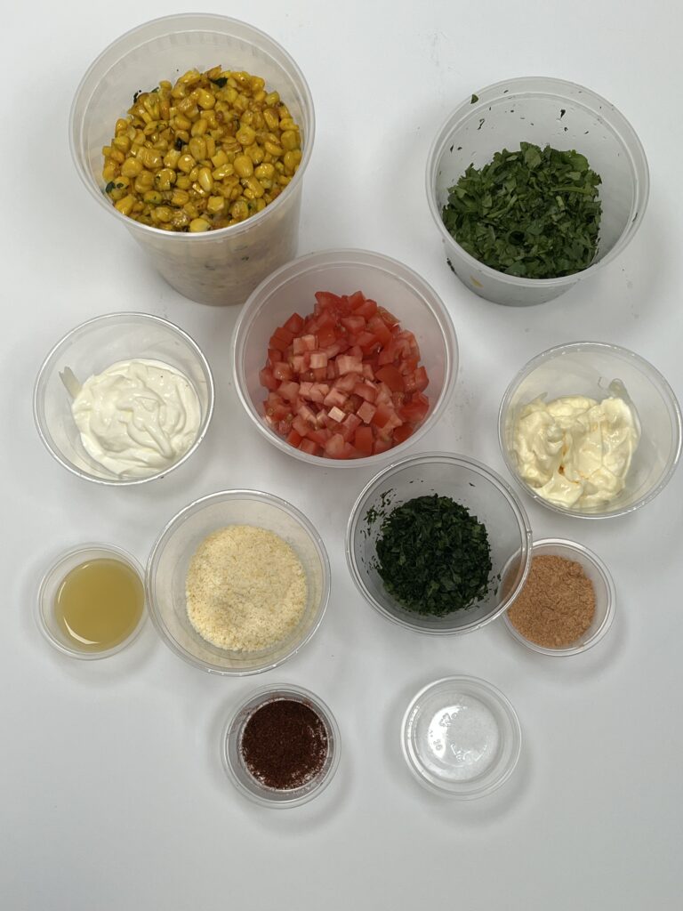 Mexican Street Corn Salad ingredients.