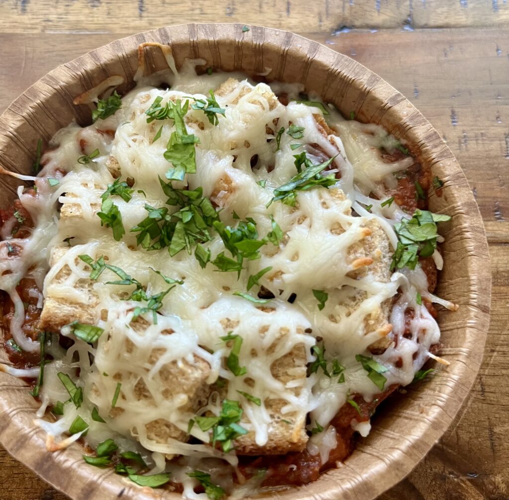 Cheesy Breakfast Bombay Bake bowl.