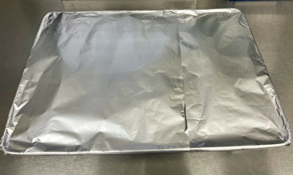 Foil covered pan example.