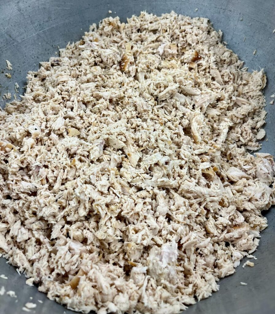 Shredded Chicken in bowl.