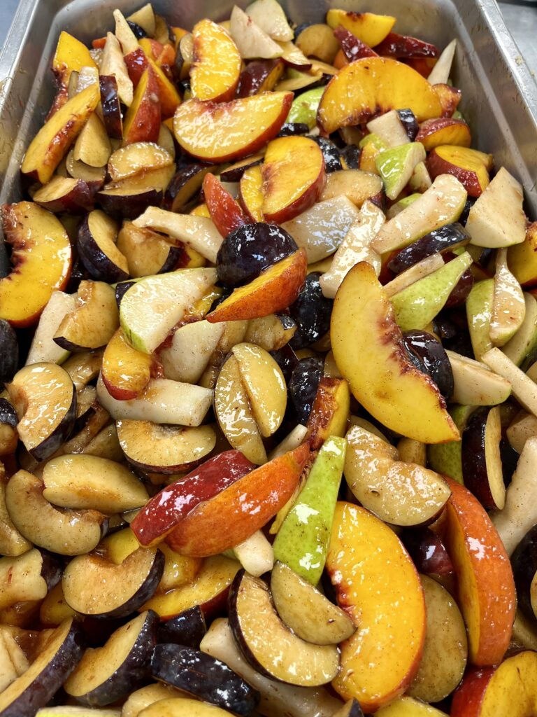 Fall Fruit Salad in a pan.