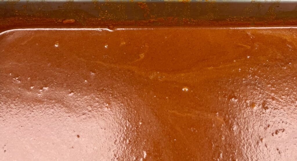 Nashville Hot Sauce in pan.