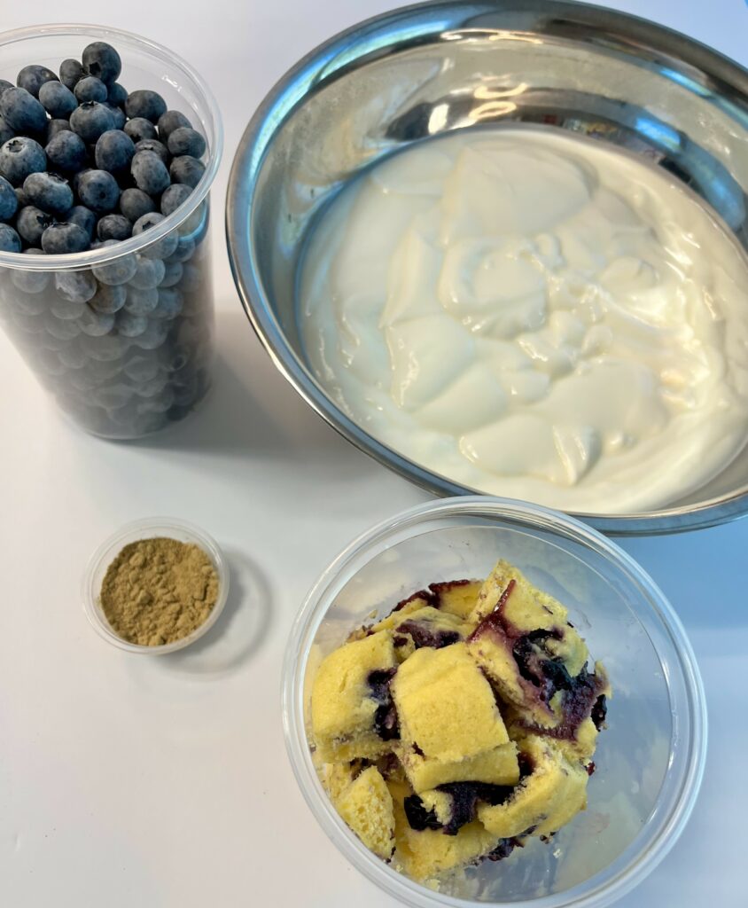 Ingredients for Blueberry Lemon Parfaits.