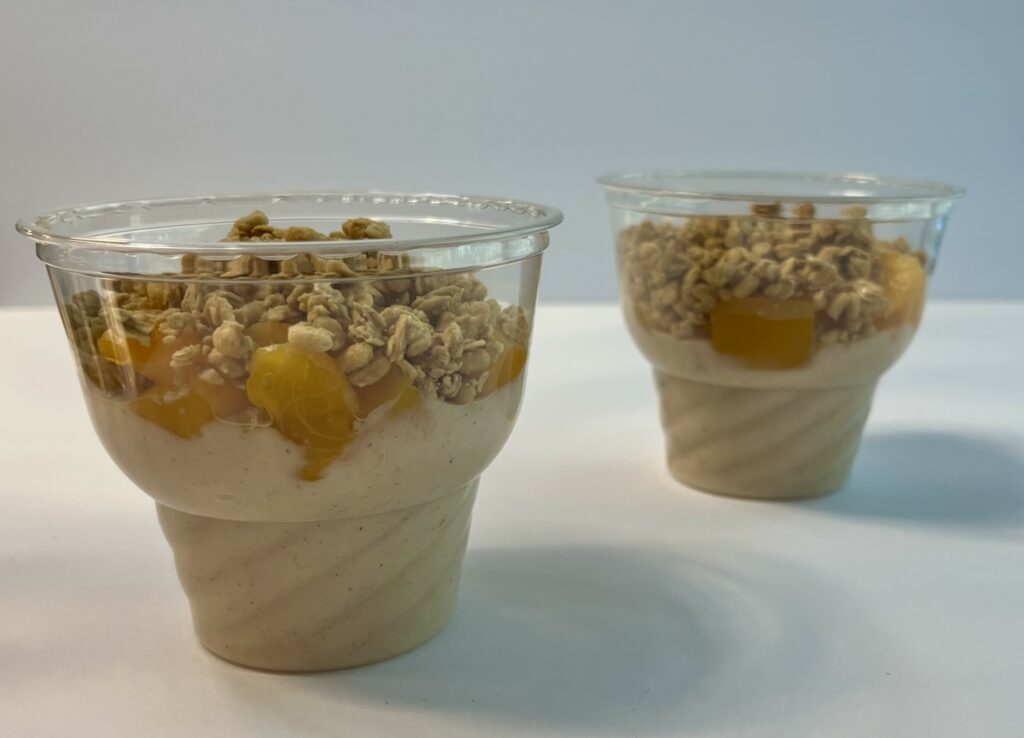 Spiced Peach Granola Parfaits.