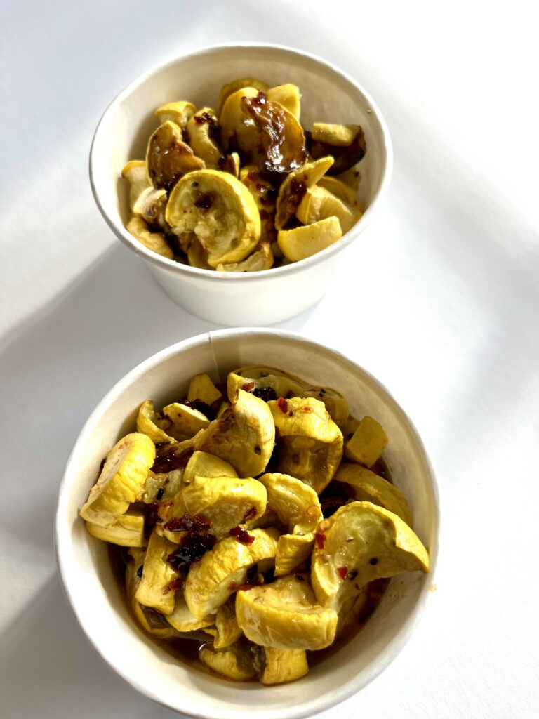 Hot Honey Roasted Squash in cups.