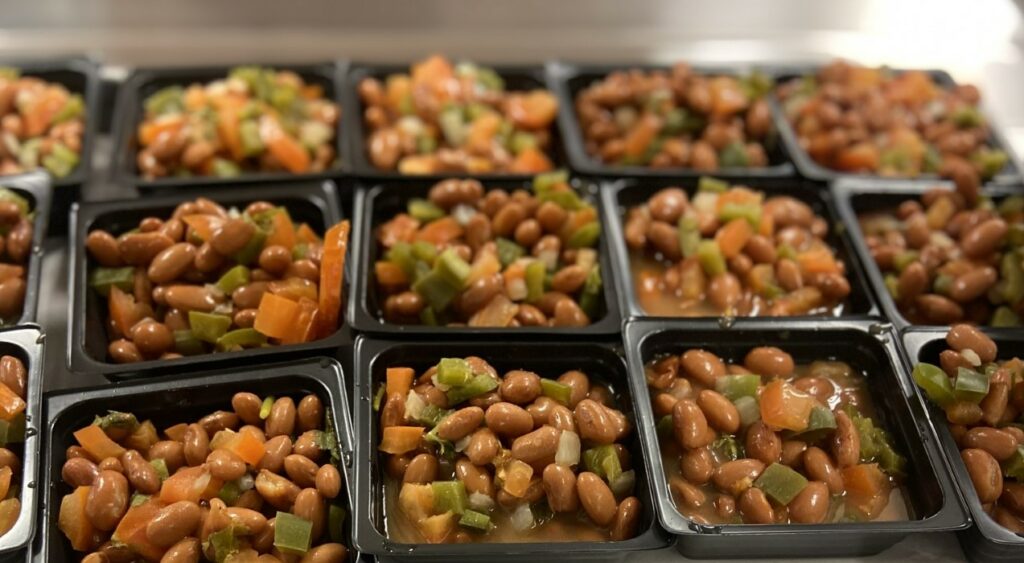 Charro Beans in cups.