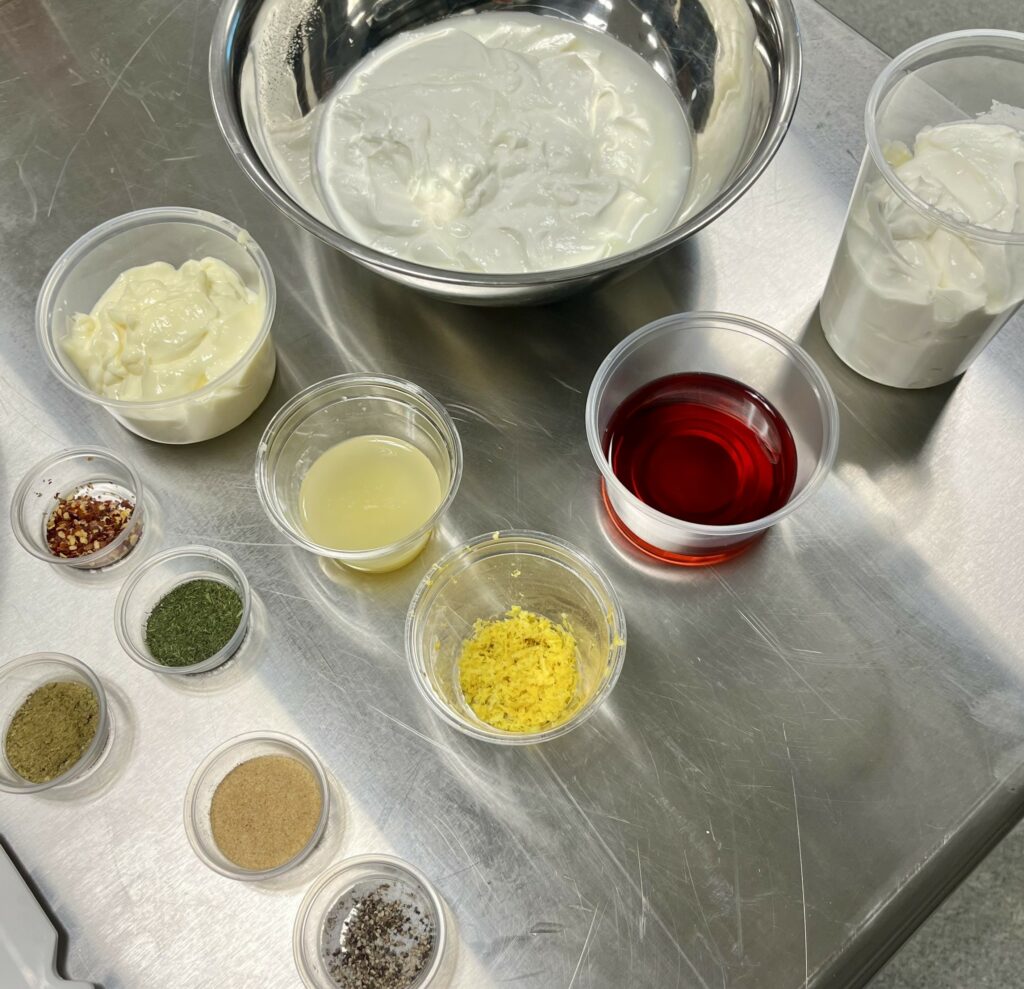 Ingredients for Lemony-Dill Yogurt Sauce.
