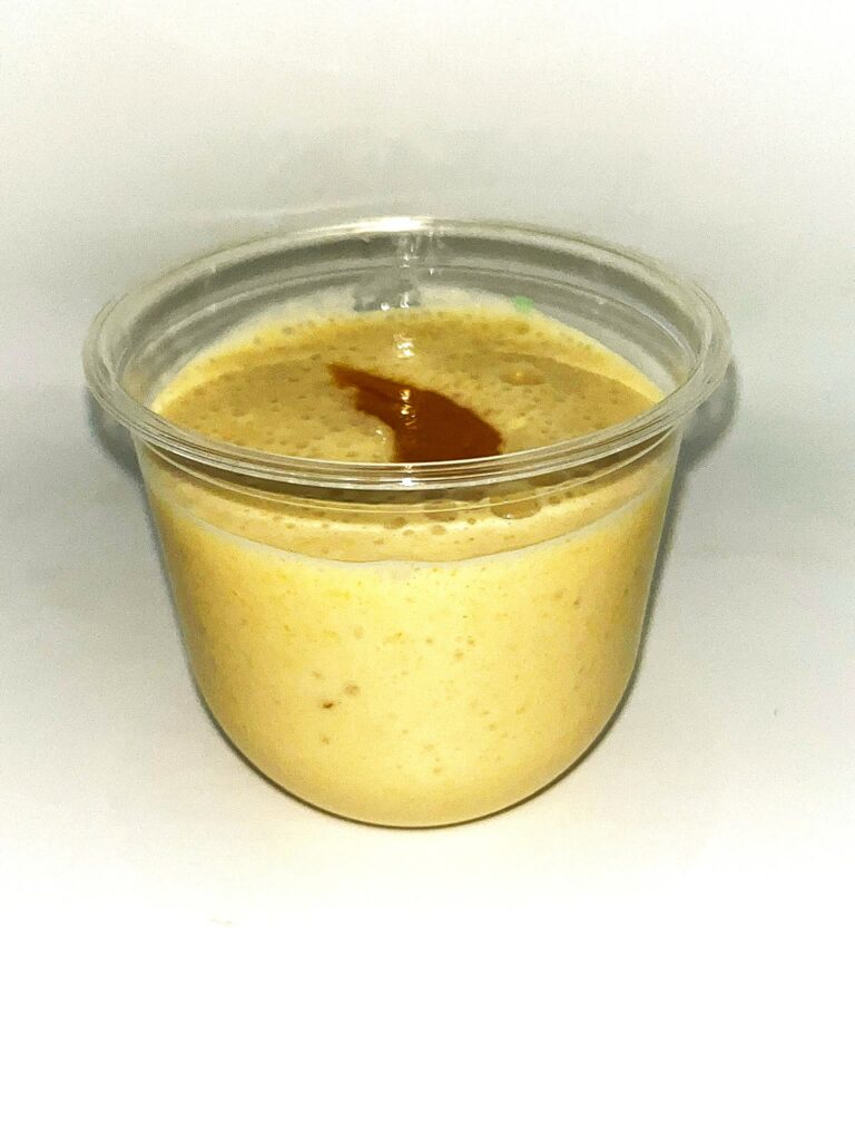 Breakfast Smoothie with yogurt and peaches.