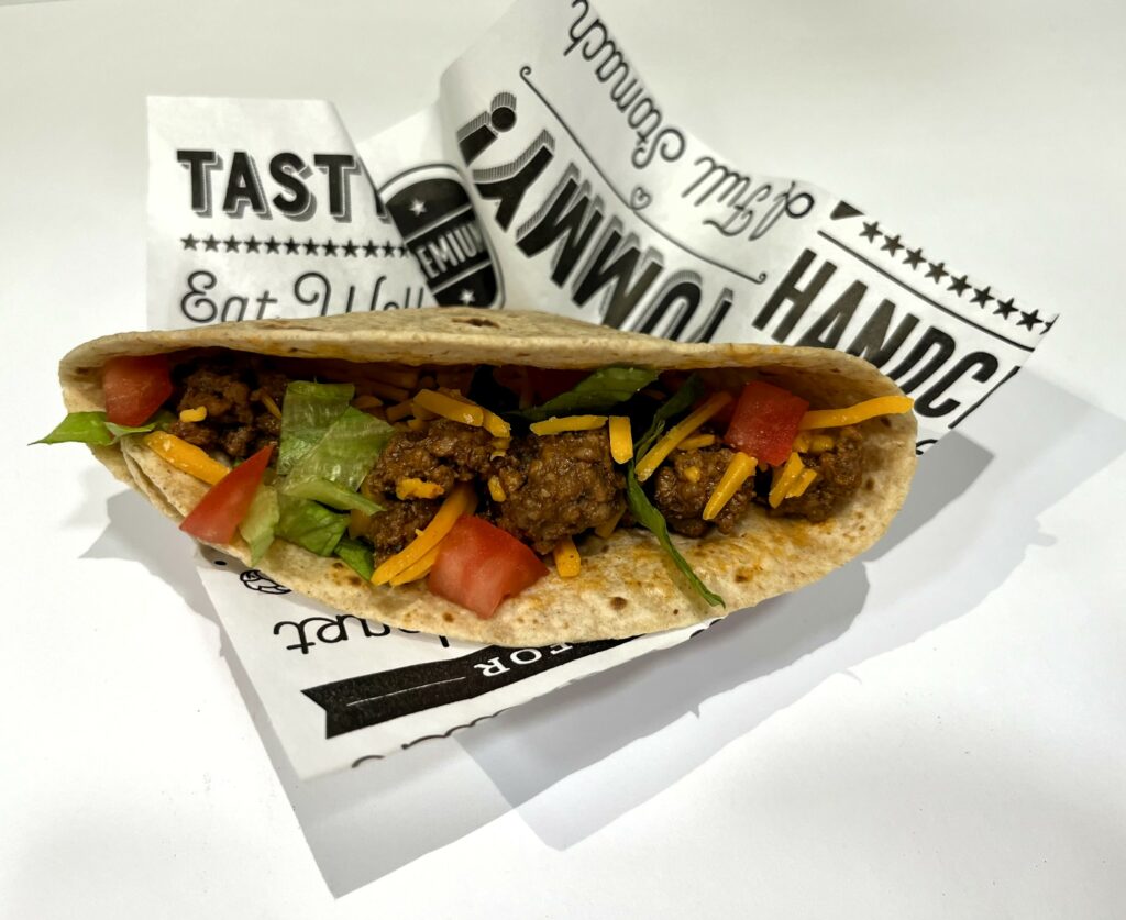 Beef and cheese taco