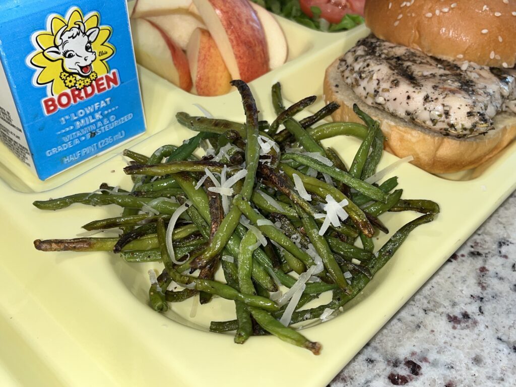 Parmesan roasted green beans tray