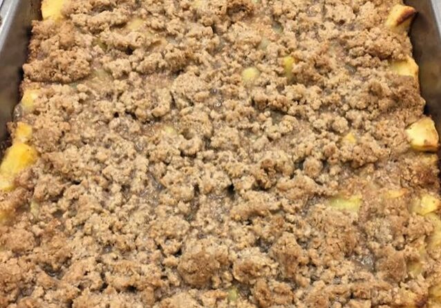 Apple Crisp in a pan.