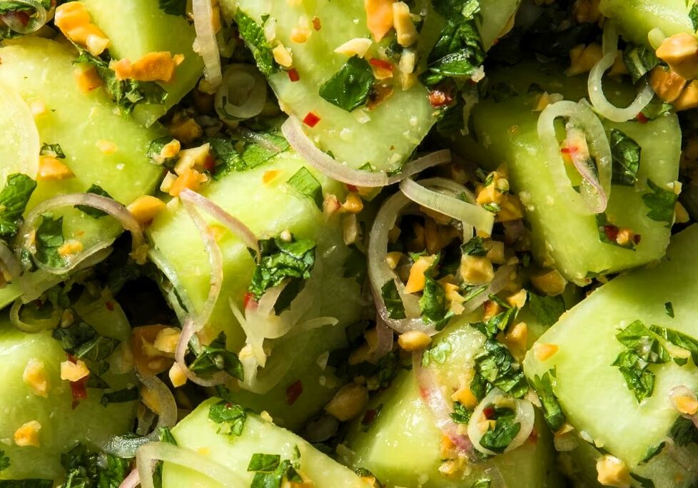 Honeydew Melon with Peanut Lime Dressing