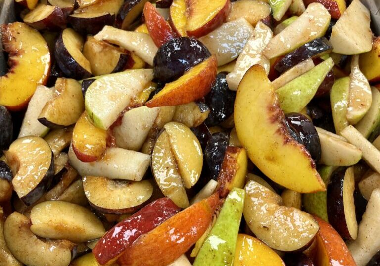 Fall Fruit Salad in a pan.