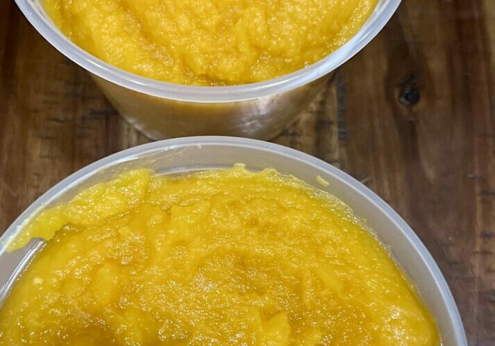 Slow Roasted Pumpkin Puree in cups.