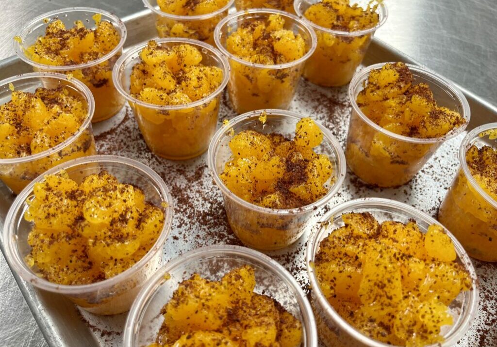 Sumac Spiced Mandarin Oranges in cups.