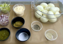 Jerk Egg Salad Pita ingredients.