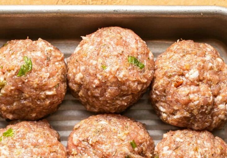 Jamaican Jerk Meatballs prior to cooking.