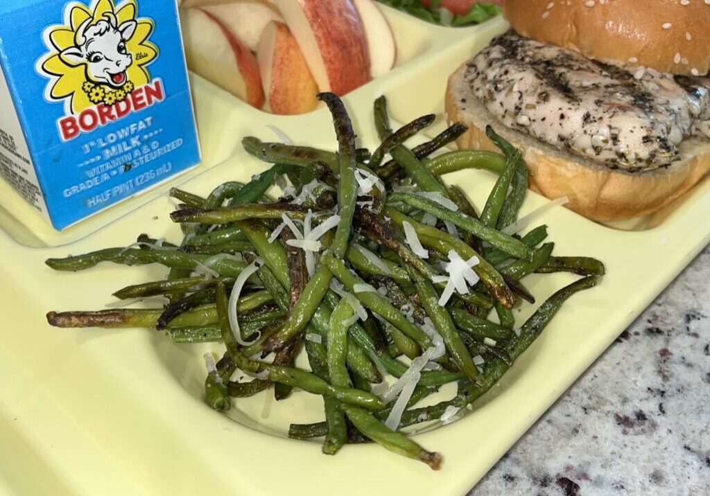 Parmesan roasted green beans tray