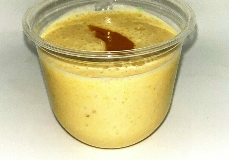 Breakfast Smoothie with yogurt and peaches.