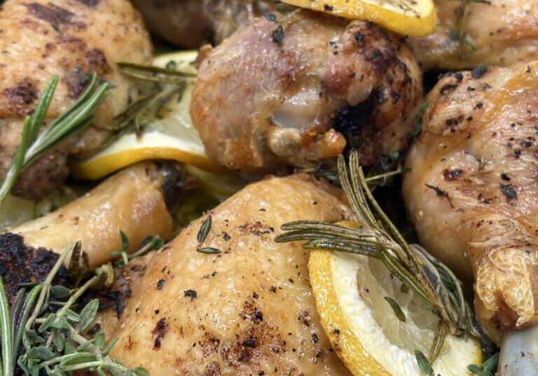Roasted lemon herb chicken finished.