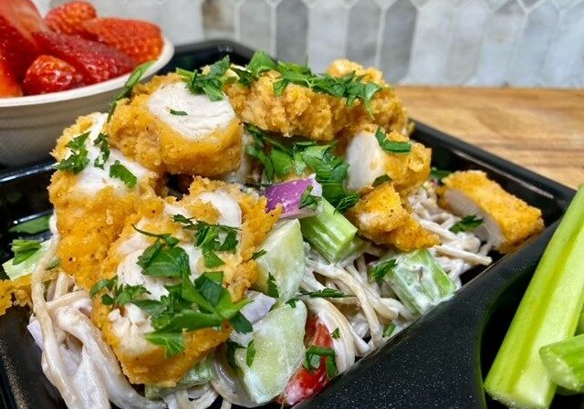 Greek Chicken Pasta Salad.