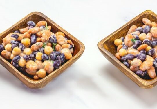 BBQ Bean Salad in cups.